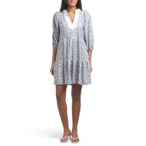 SMITH & QUINN Spring Floral Three-quarter Sleeve Floral Mini Dress